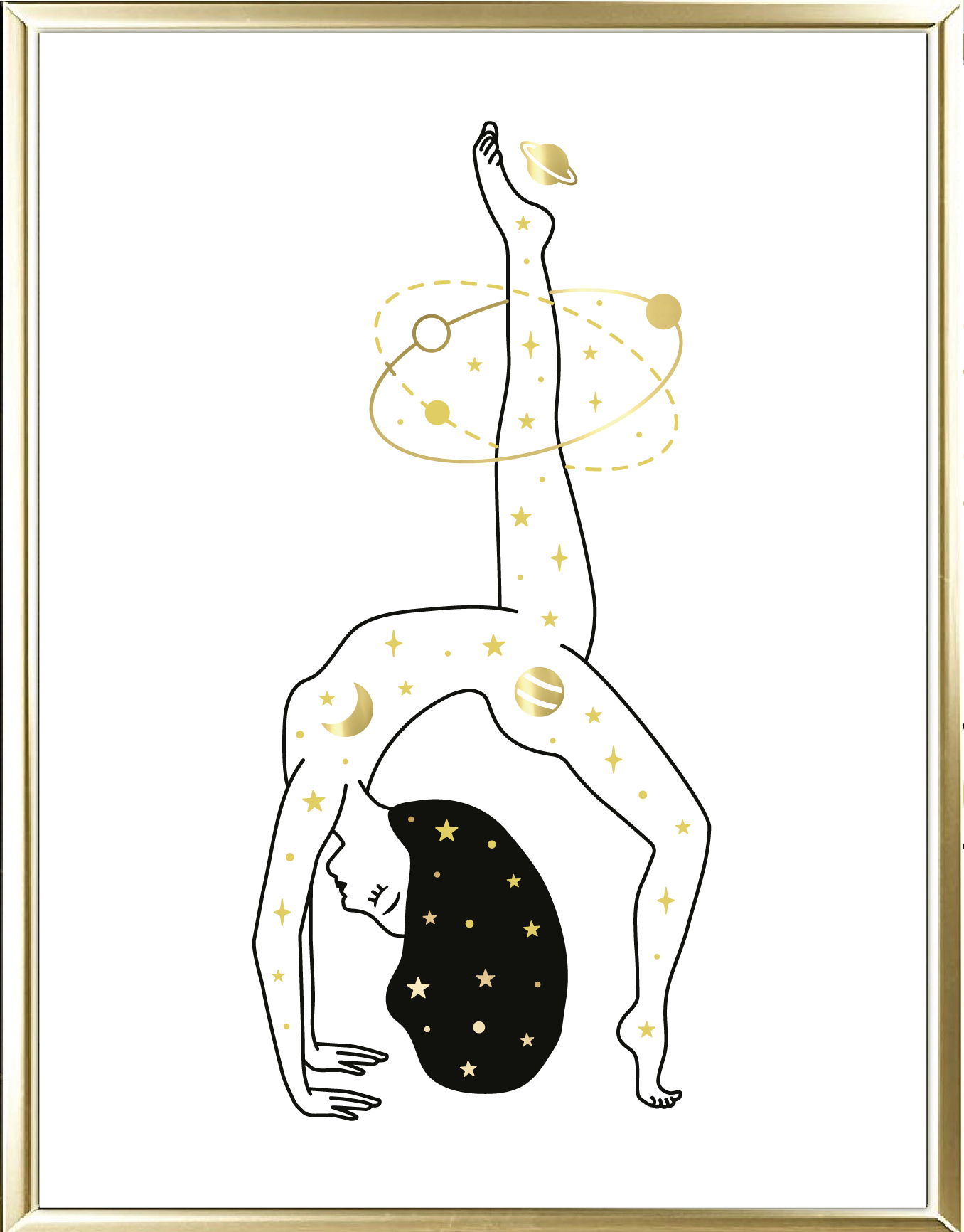 Yoga Pose Three Foil Wall Print