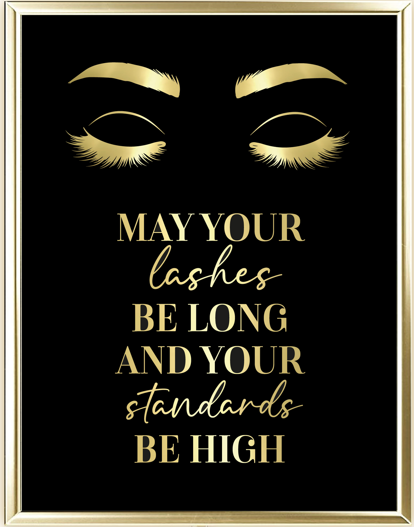 Lashes Be Long Foil Wall Print