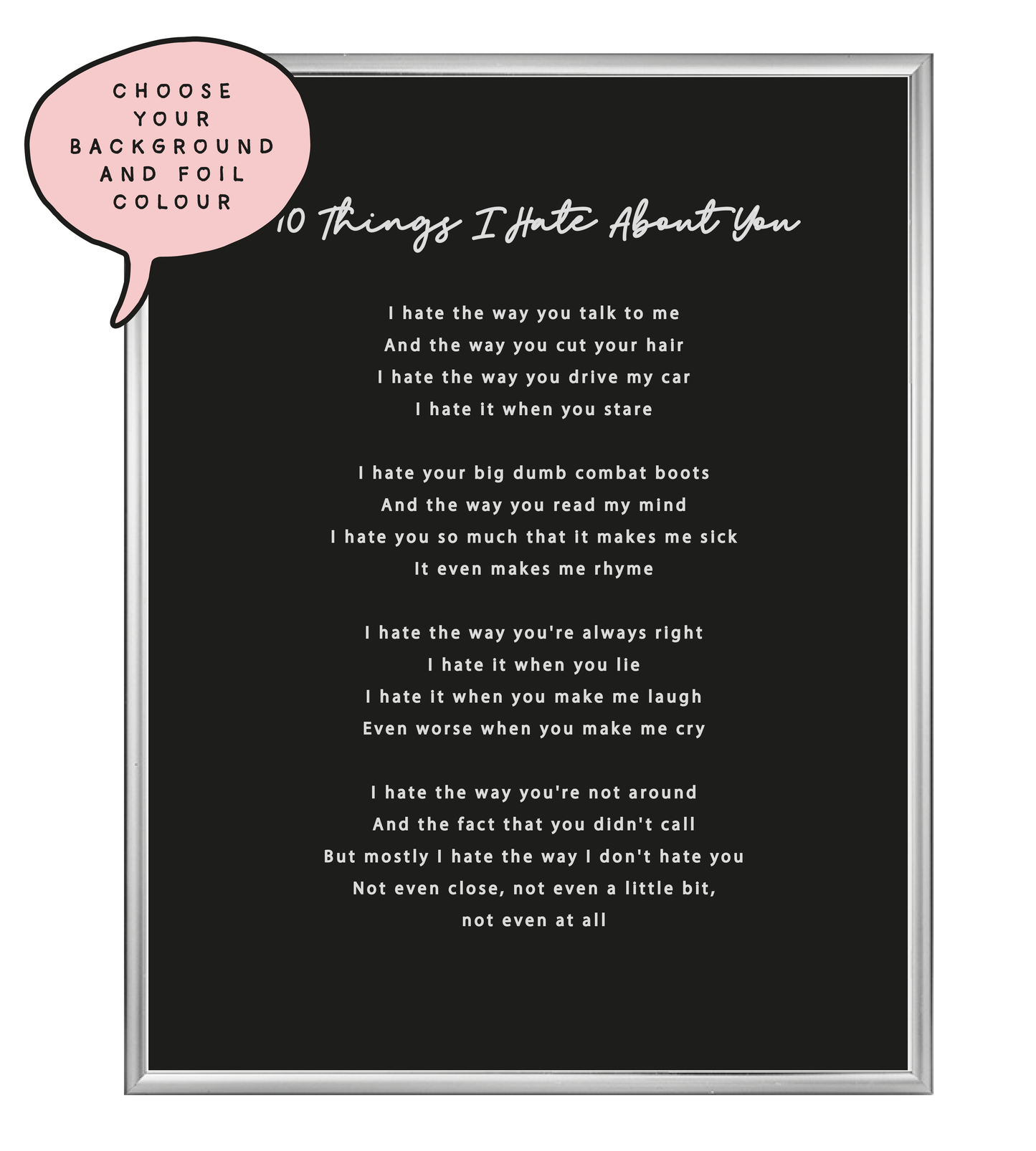 10 Things Foil Wall Print