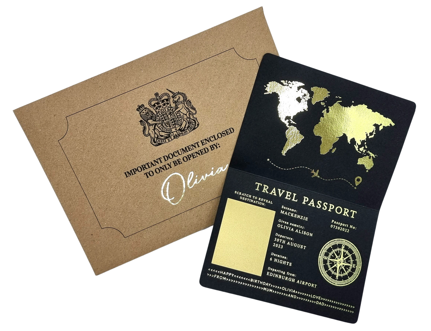 Black Scratch & Reveal Passport