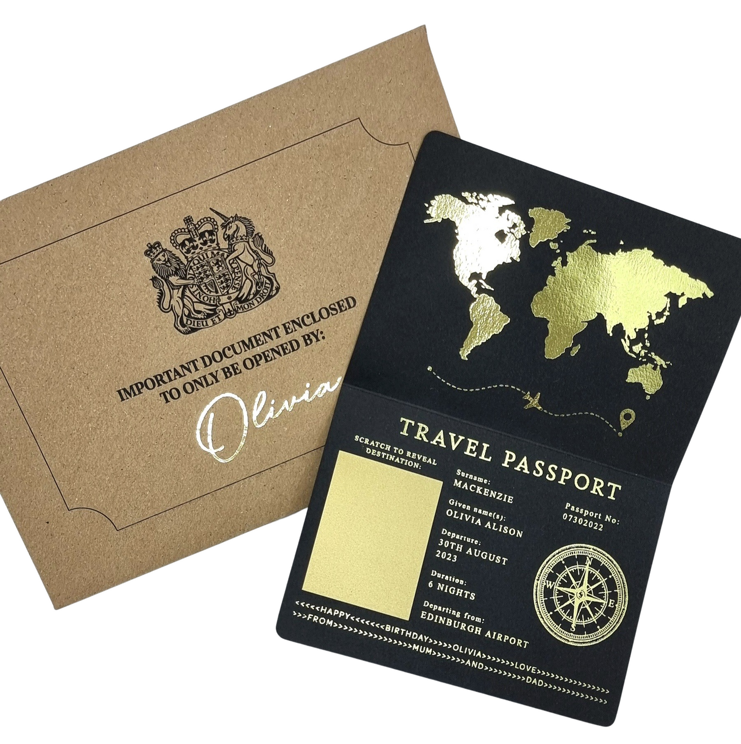 Black Scratch & Reveal Passport