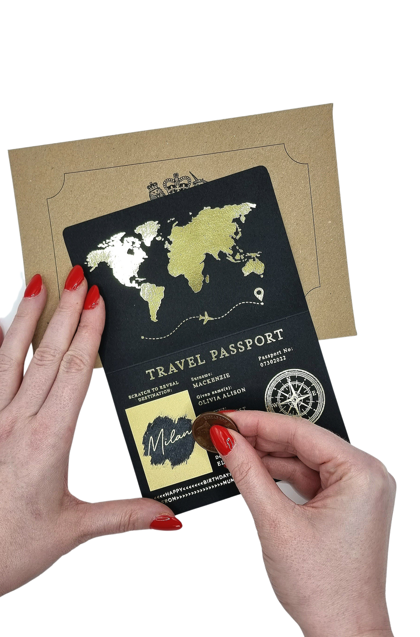 Black Scratch & Reveal Passport