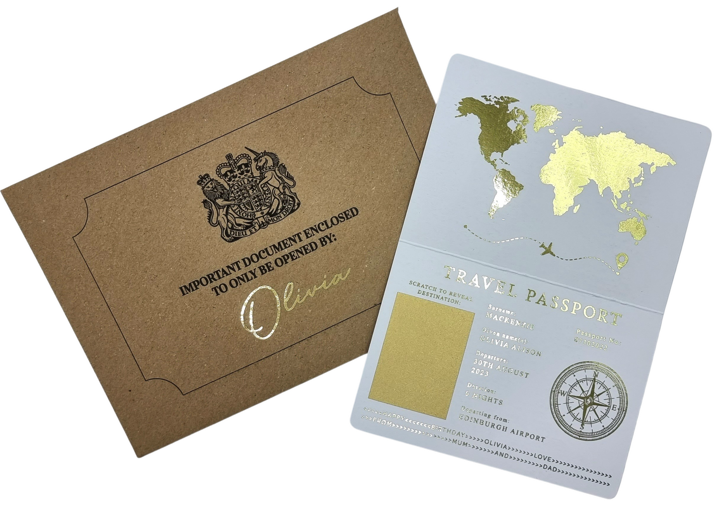 White Scratch & Reveal Passport