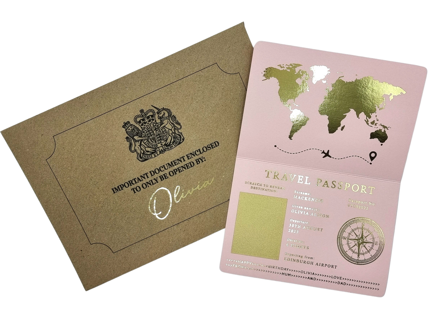 Pink Scratch & Reveal Passport