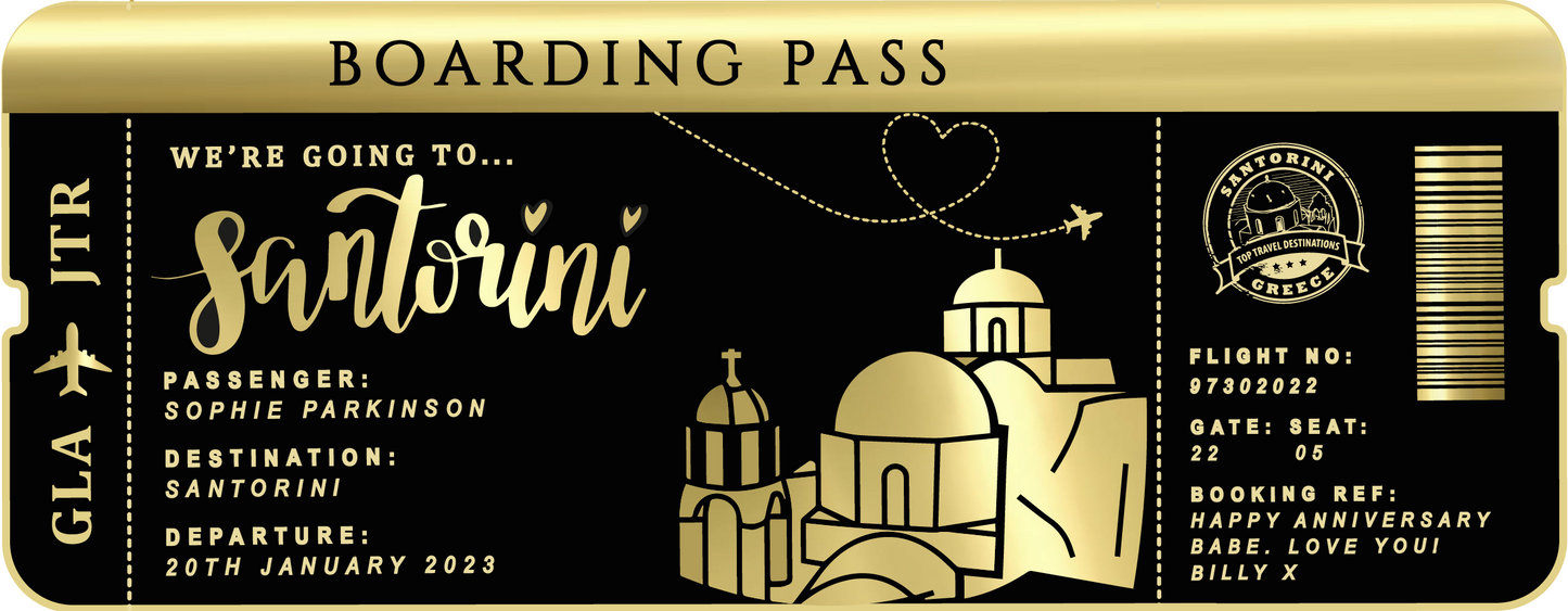 Personalised Boarding Pass