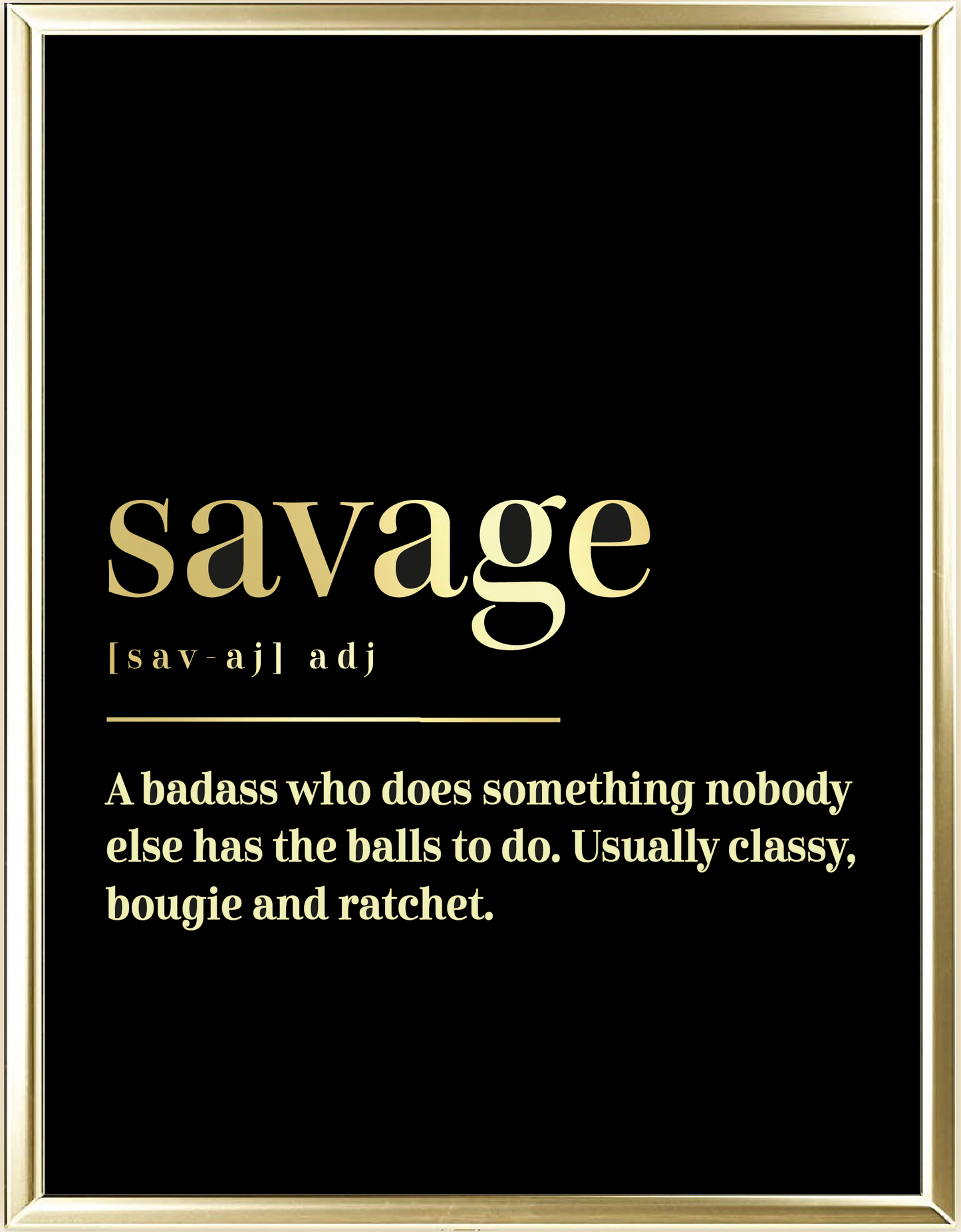 Savage Dictionary Foil Wall Print