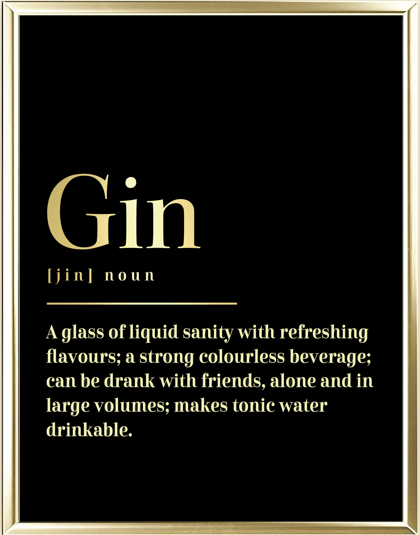 Gin Dictionary Foil Wall Print