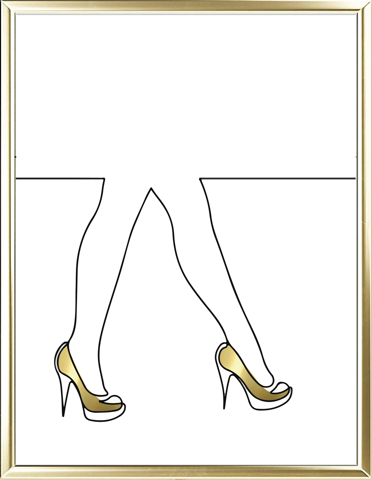Legs In Heels Line Drawing Foil Wall Print