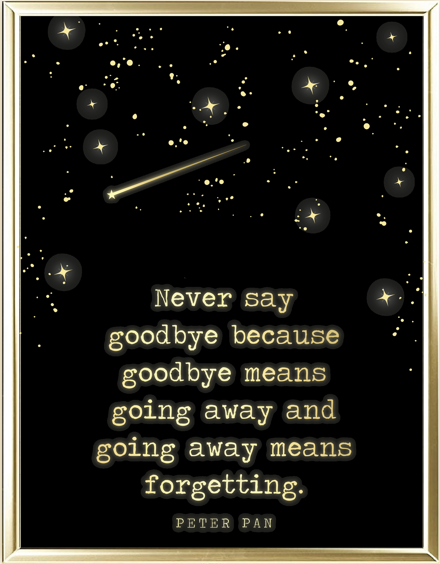 Never Say Goodbye Star Foil Wall Print