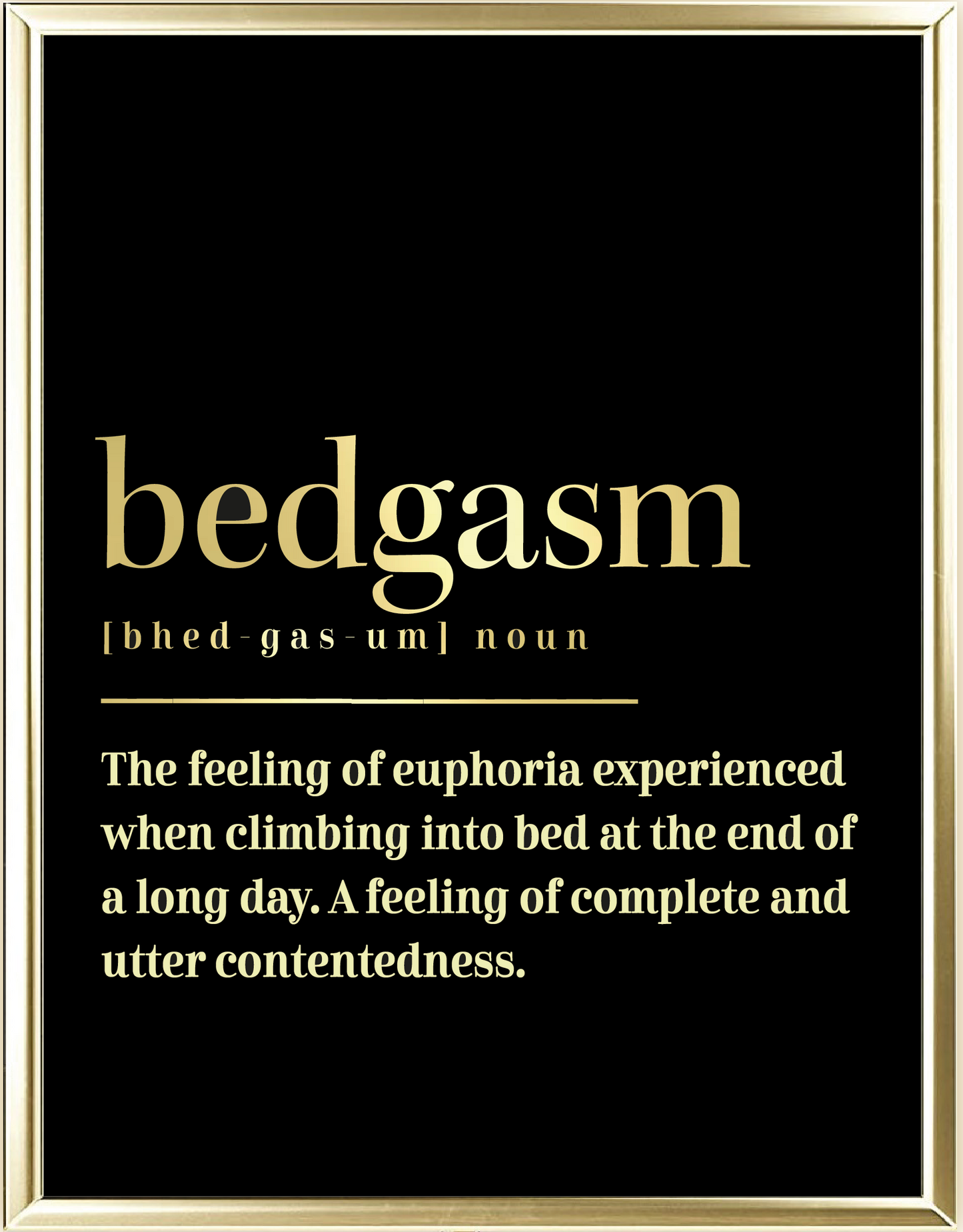 Bedgasm Dictionary Foil Wall Print