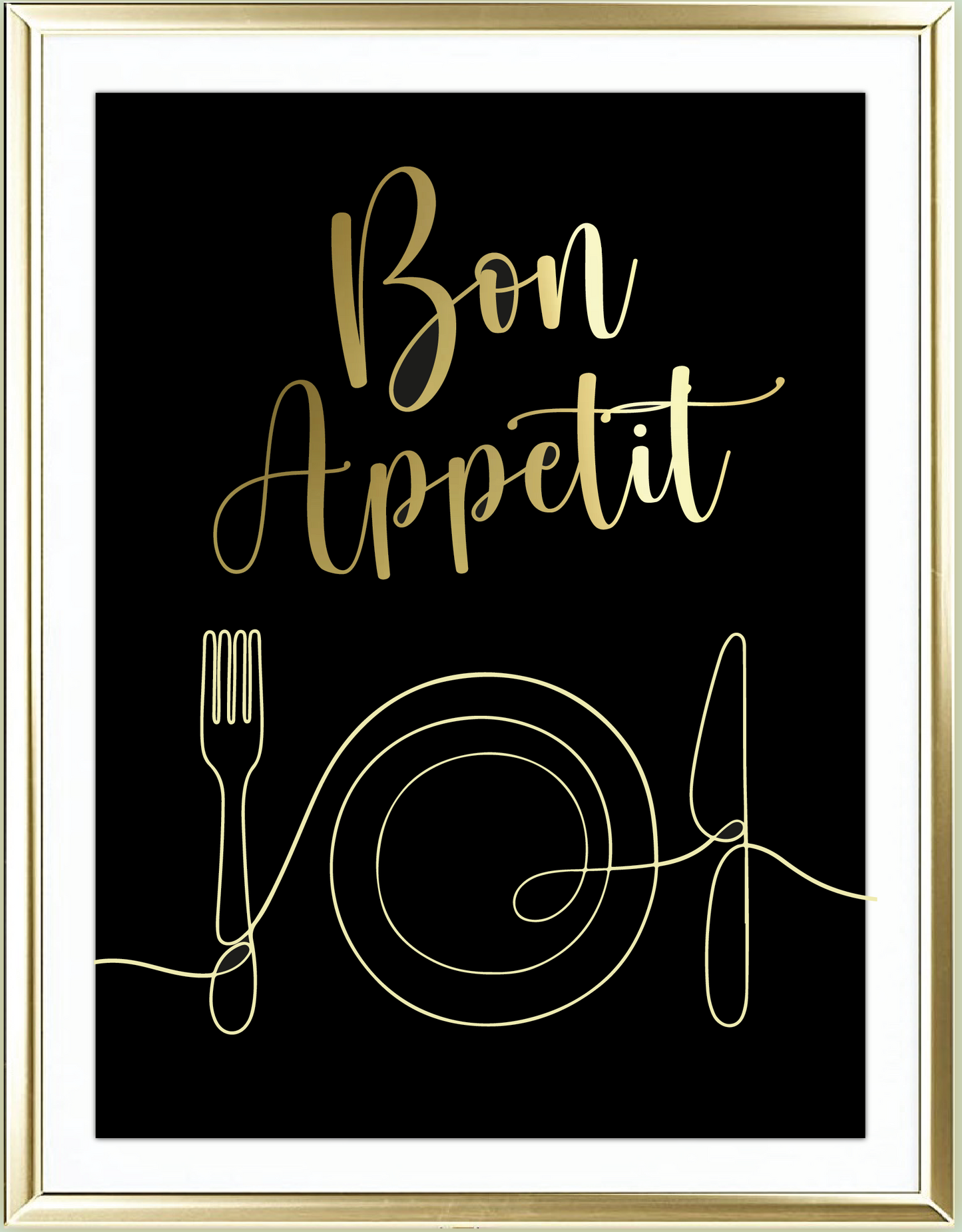 Bon Appetit Foil Wall Print