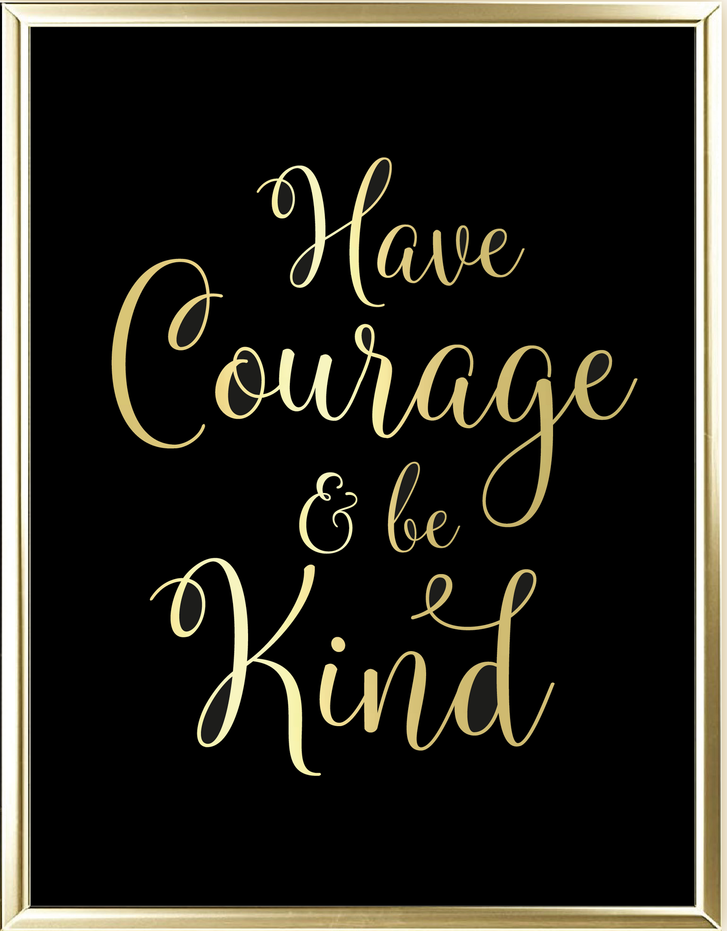 Have Courage Be Kind Foil Wall Print