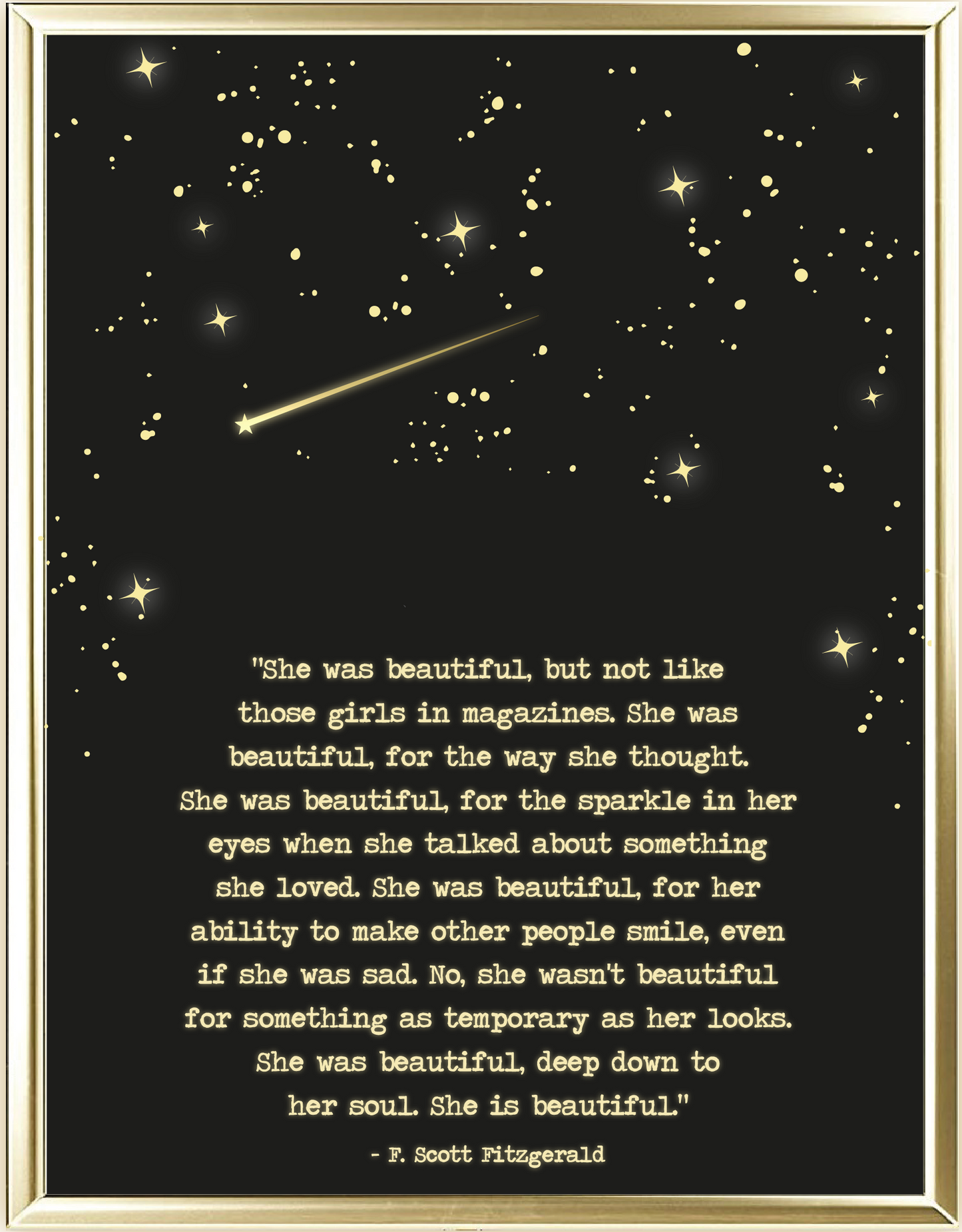 She Was Beautiful Foil Wall Print