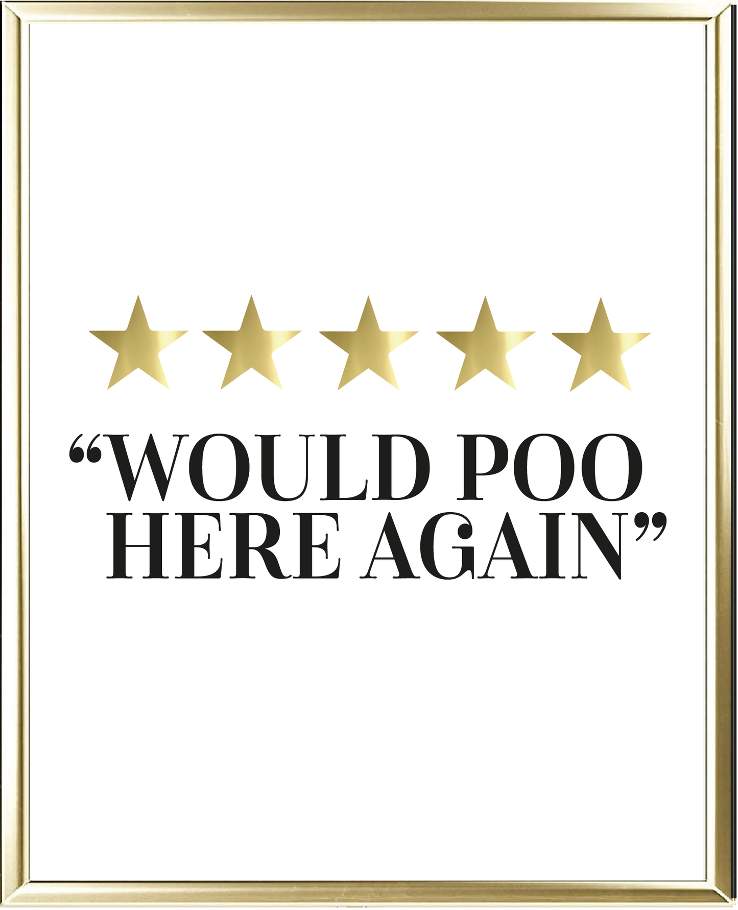 Would Poo Here Again Foil Wall Print