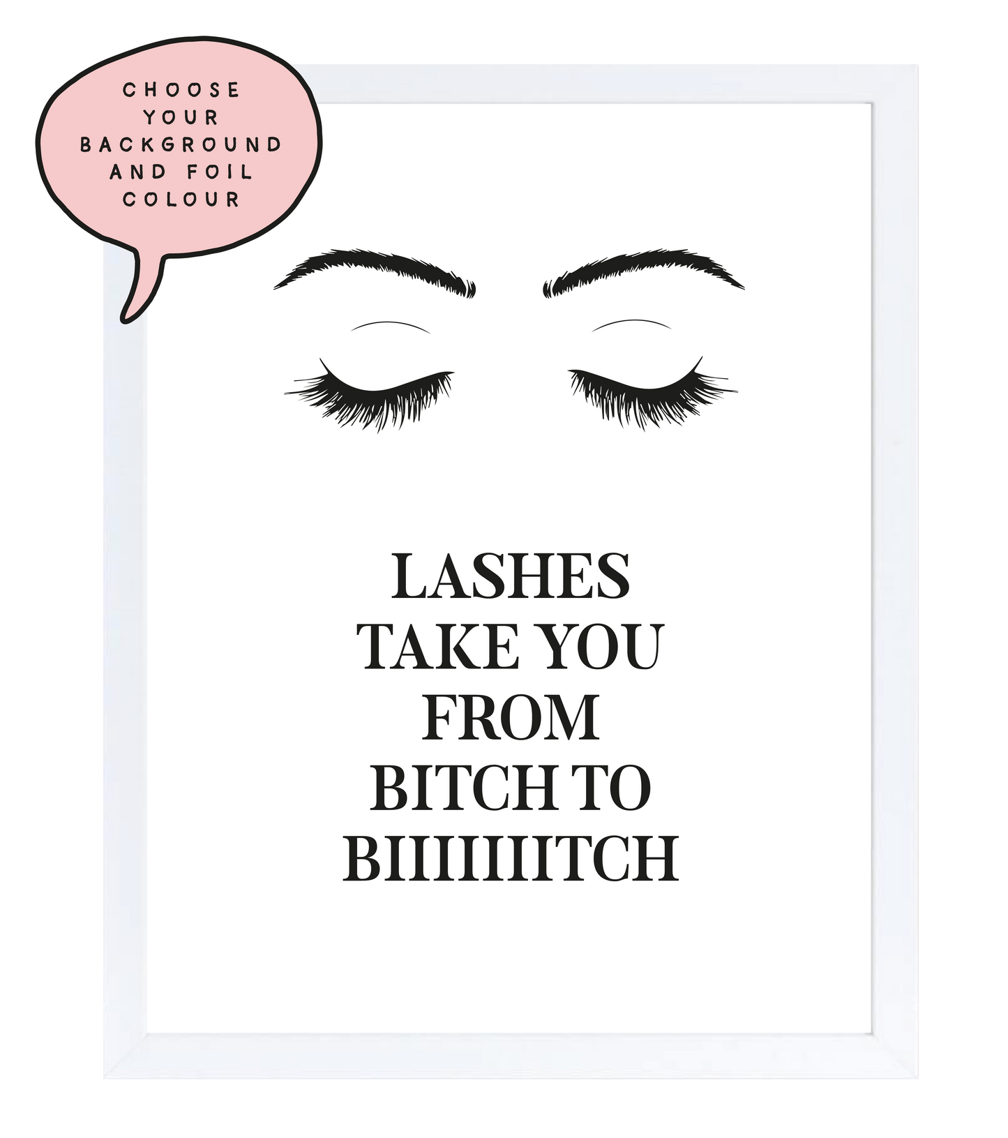 Lashes Foil Wall Print