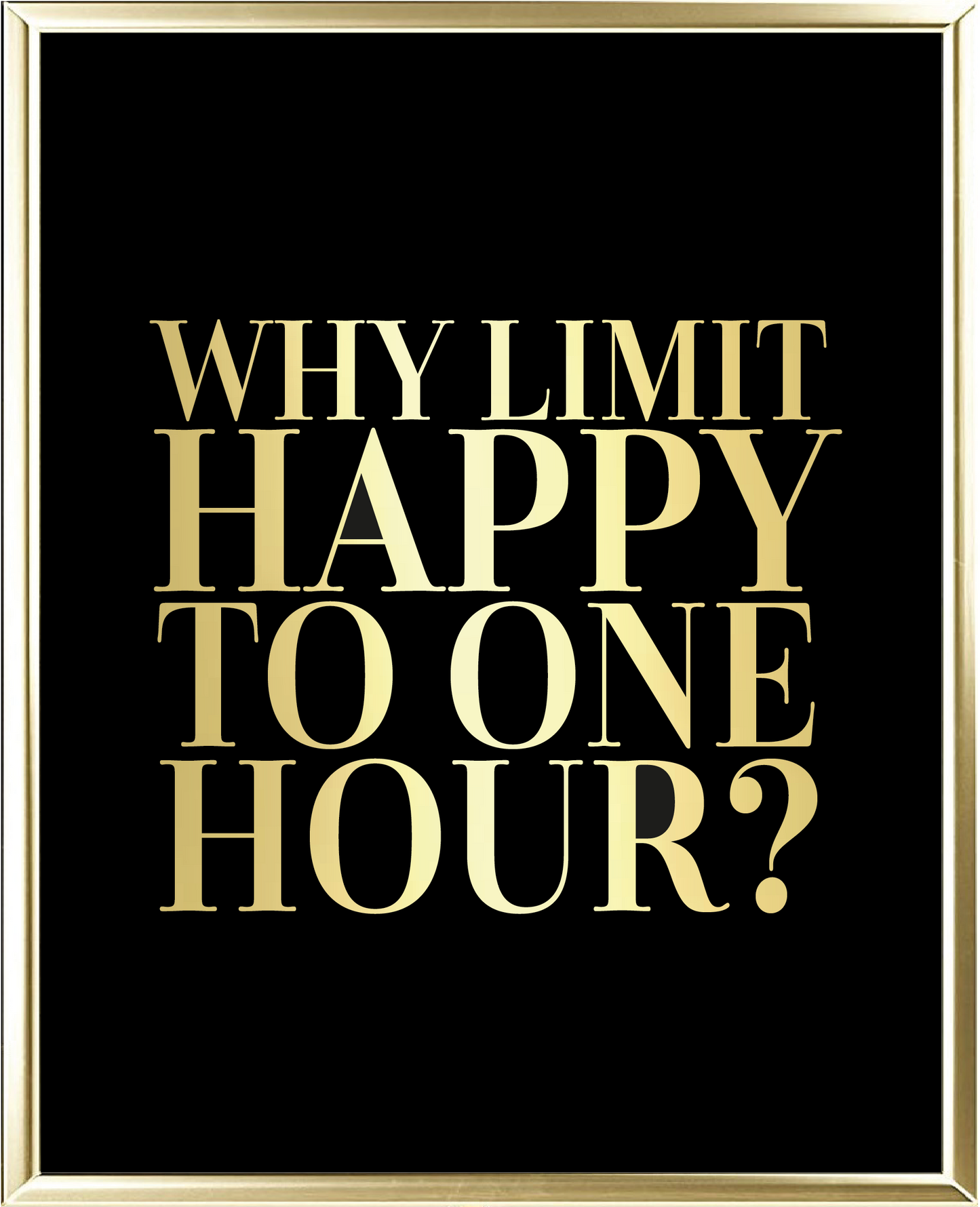 Happy Hour Foil Wall Print
