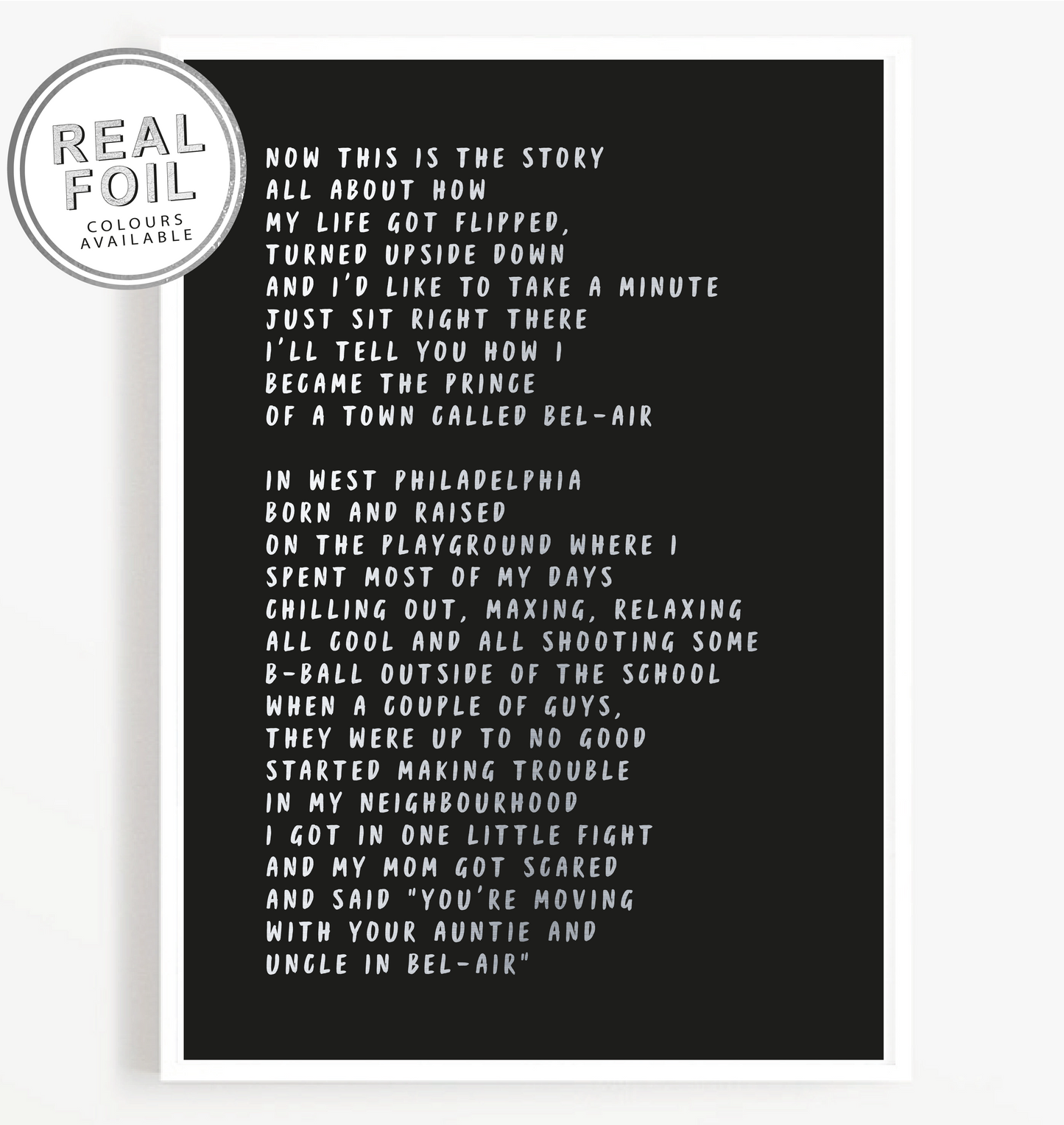 Fresh Prince Foil Wall Print