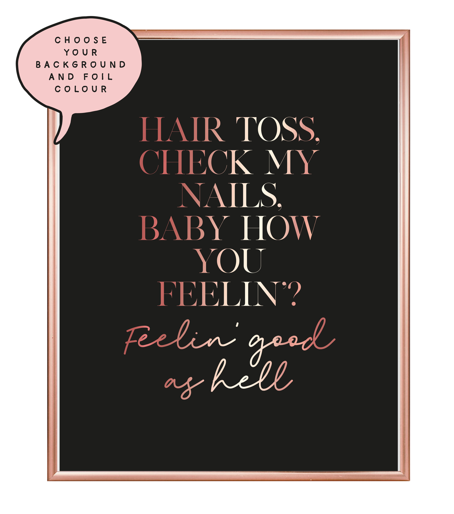 Hair Toss Foil Wall Print