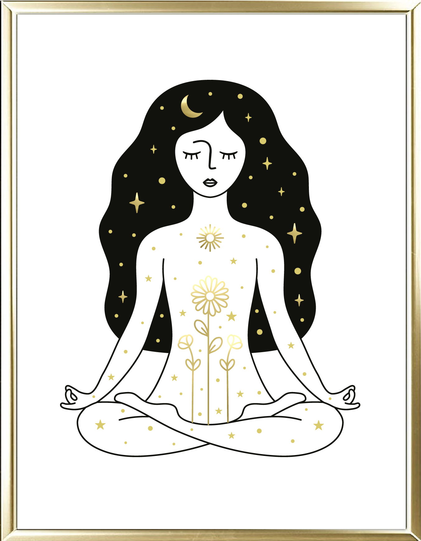 Yoga Pose One Foil Wall Print