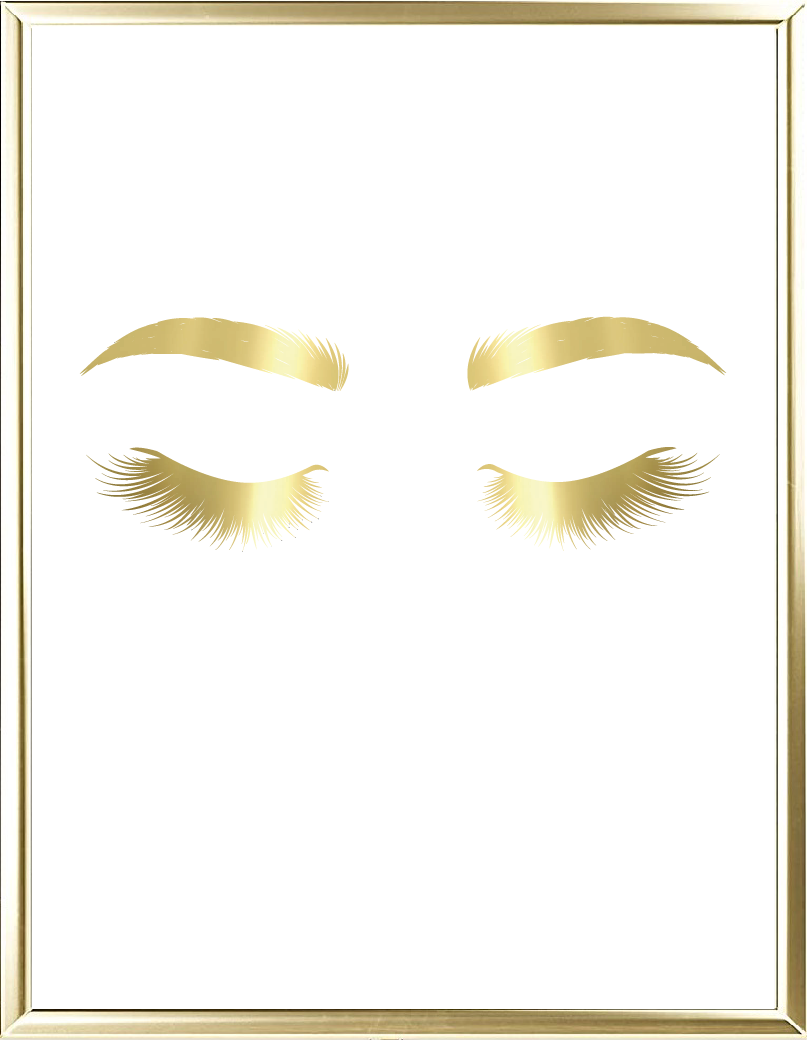 Eyelashes Foil Wall Print