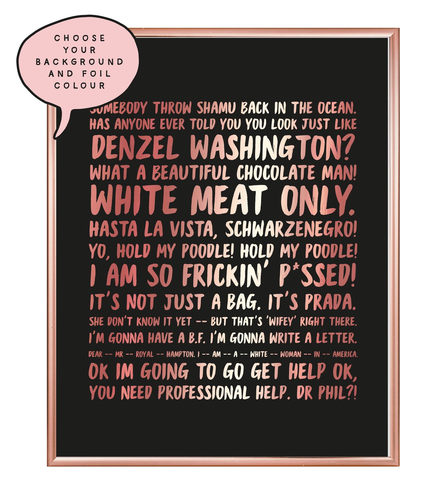 White Chicks Foil Wall Print