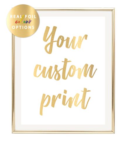 Custom Real Foil Wall Print