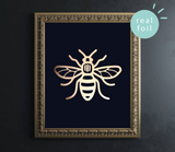 Manchester Bee Foil Wall Print