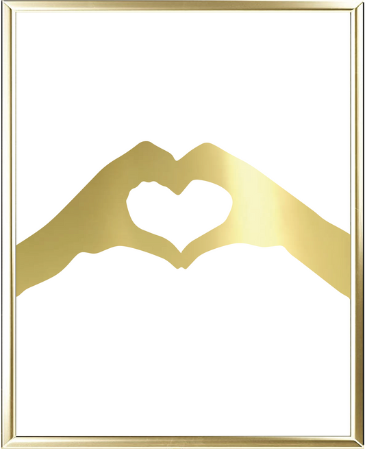 Heart Hands Foil Wall Print