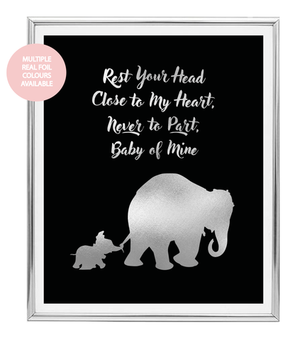 Baby Of Mine Foil Wall Print
