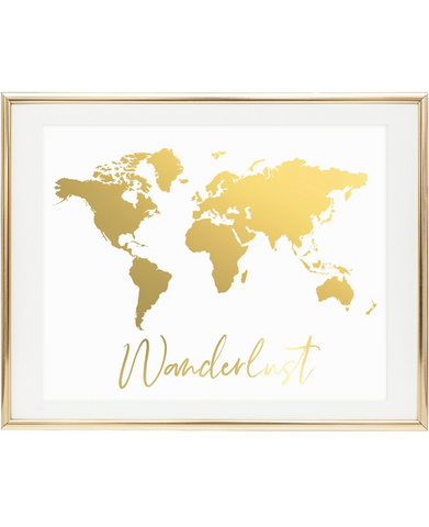 World Map Wanderlust Foil Wall Print