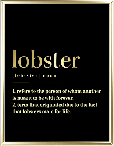 Lobster Dictionary Foil Wall Print