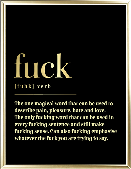 Fuck Dictionary Foil Wall Print