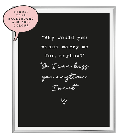 Marry Me Foil Wall Print