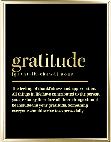 Gratitude Dictionary Foil Wall Print