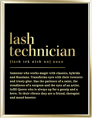 Lash Technician Dictionary Foil Wall Print