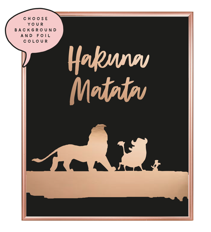 Hakuna Matata Silhouette Foil Wall Print