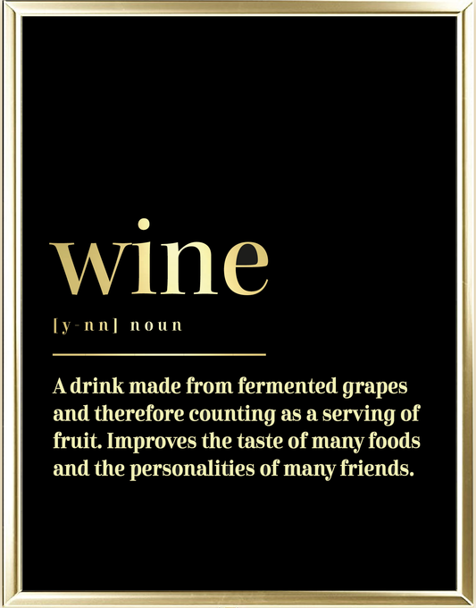 Wine Dictionary Foil Wall Print