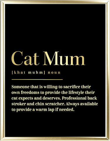 Cat Mum Dictionary Foil Wall Print