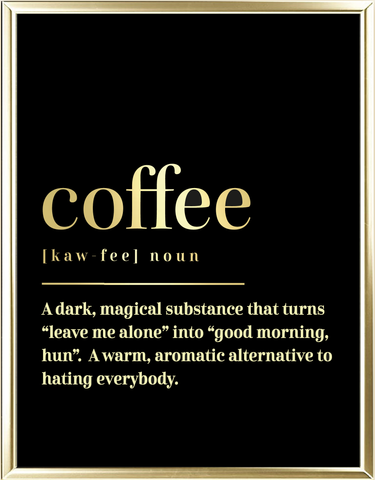 Coffee Dictionary Foil Wall Print