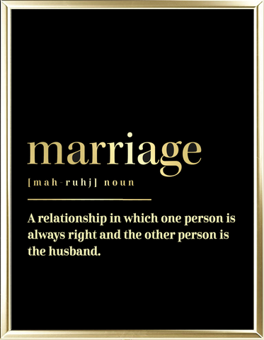 Marriage Dictionary Foil Wall Print