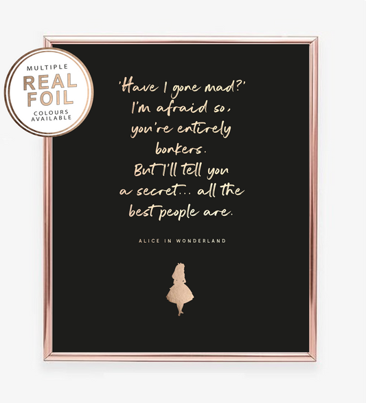 Bonkers Script Foil Wall Print