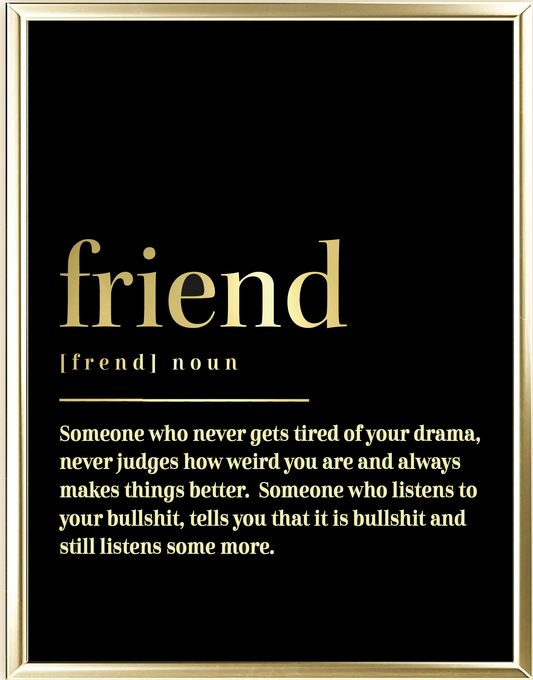 Friend Dictionary Foil Wall Print