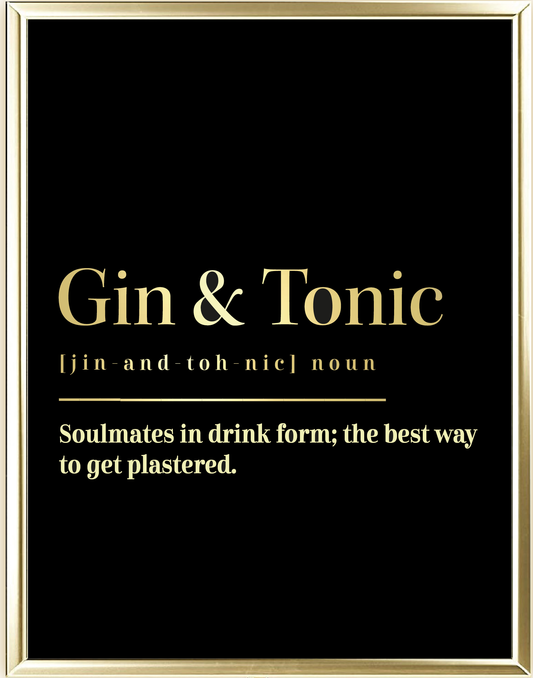 Gin And Tonic Dictionary Foil Wall Print