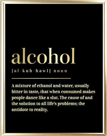 Alcohol Dictionary Foil Wall Print