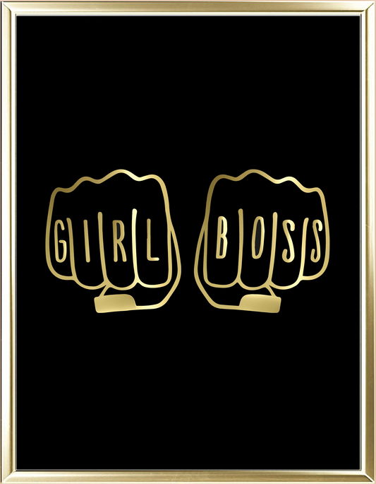 Girl Boss Knuckle Foil Wall Print