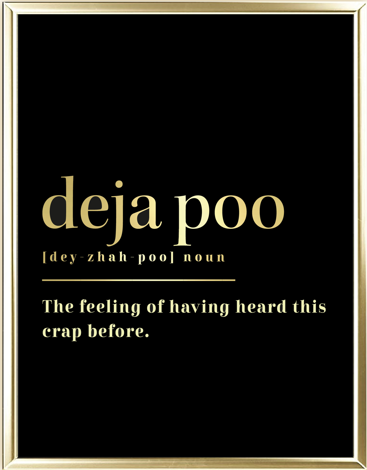 Deja Poo Dictionary Foil Wall Print