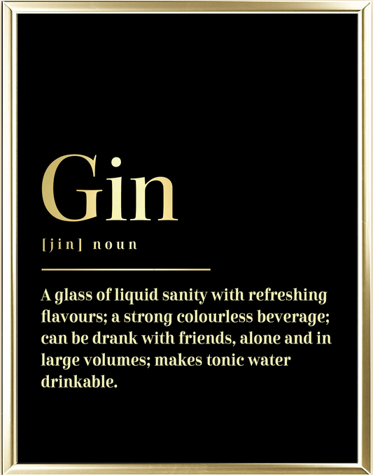 Gin Dictionary Foil Wall Print