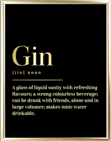 Gin Dictionary Foil Wall Print