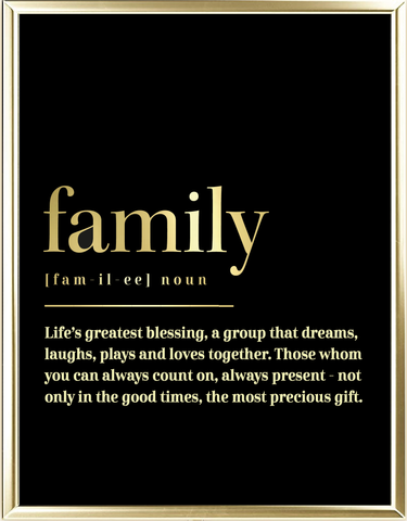 Family Dictionary Foil Wall Print