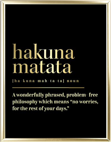 Hakuna Matata Dictionary Foil Wall Print